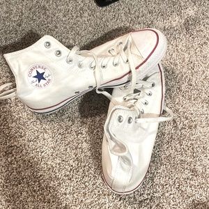 White high-top converse